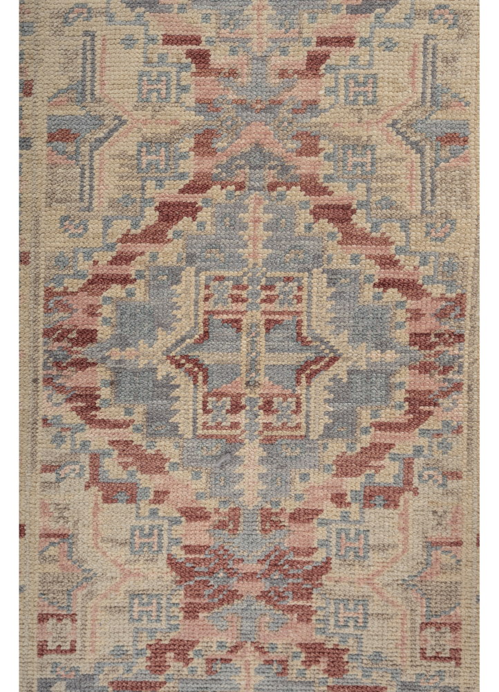 erbe pink and purple wool hand knotted Rug - CloseUp