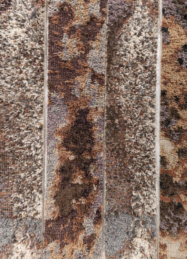 exposed spine red and orange wool and bamboo silk wall art WALL ART & TAPESTRY - CloseUp