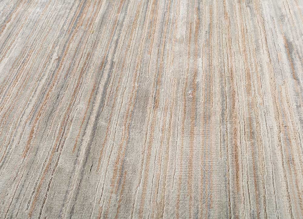 aprezo red and orange wool and bamboo silk hand knotted Rug - CloseUp