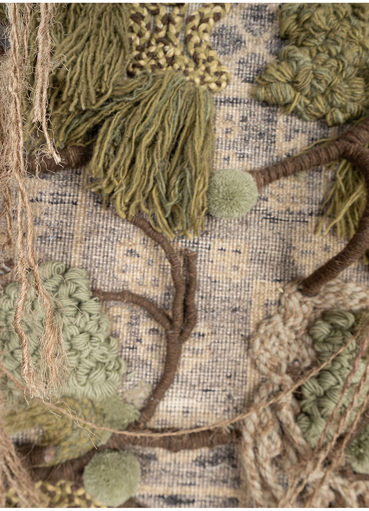 wall installation green wool and silk wall art WALL ART & TAPESTRY - CloseUp