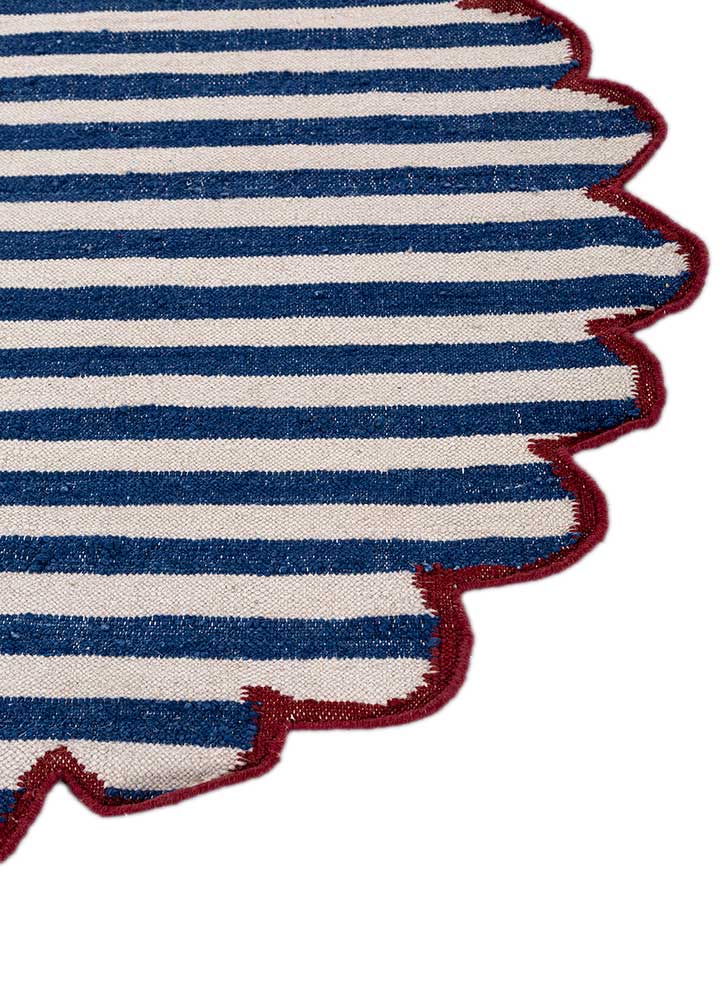 alhambra ivory wool flat weaves Rug - Corner