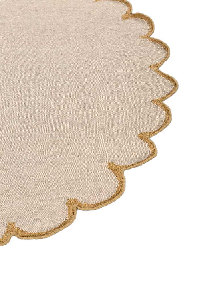 alhambra ivory wool flat weaves Rug - Corner