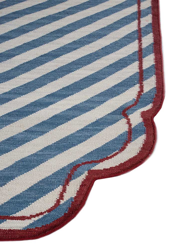 alhambra grey and black wool flat weaves Rug - Corner