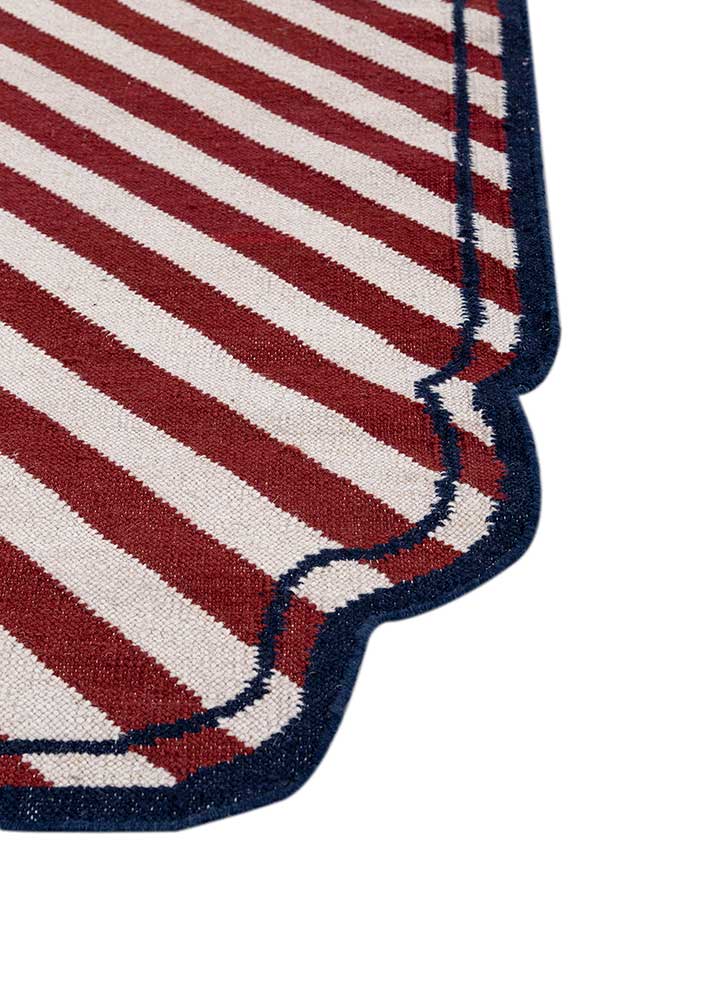 alhambra red and orange wool flat weaves Rug - Corner