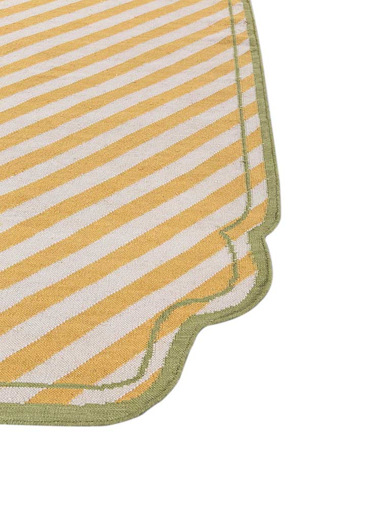 alhambra ivory wool flat weaves Rug - Corner