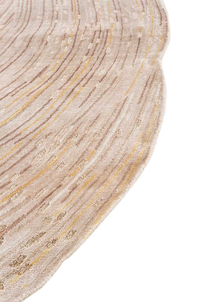 azalea ivory bamboo silk hand knotted Rug - Corner