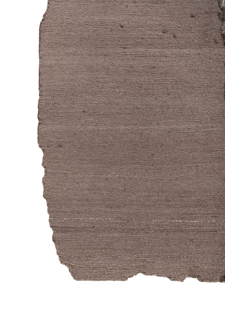 edge and essence grey and black wool and bamboo silk hand knotted Rug - Corner