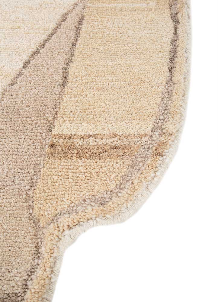 manifest beige and brown wool hand knotted Rug - Corner