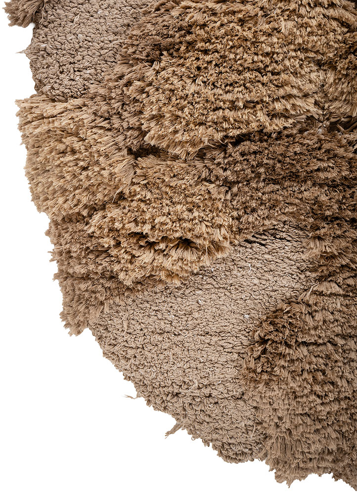 aprezo beige and brown acrylic hand knotted Rug - Corner