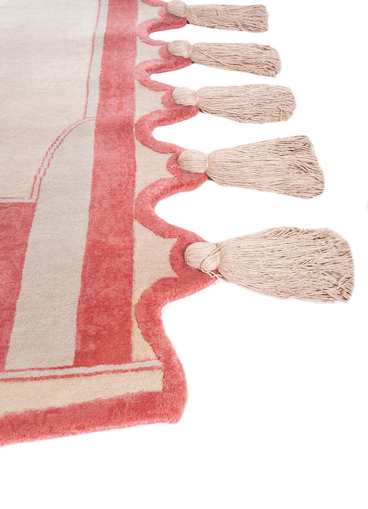 jardins du monde pink and purple wool hand knotted Rug - Corner
