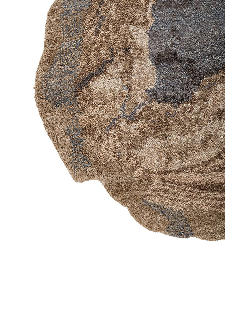 aprezo blue wool and silk hand knotted Rug - Corner