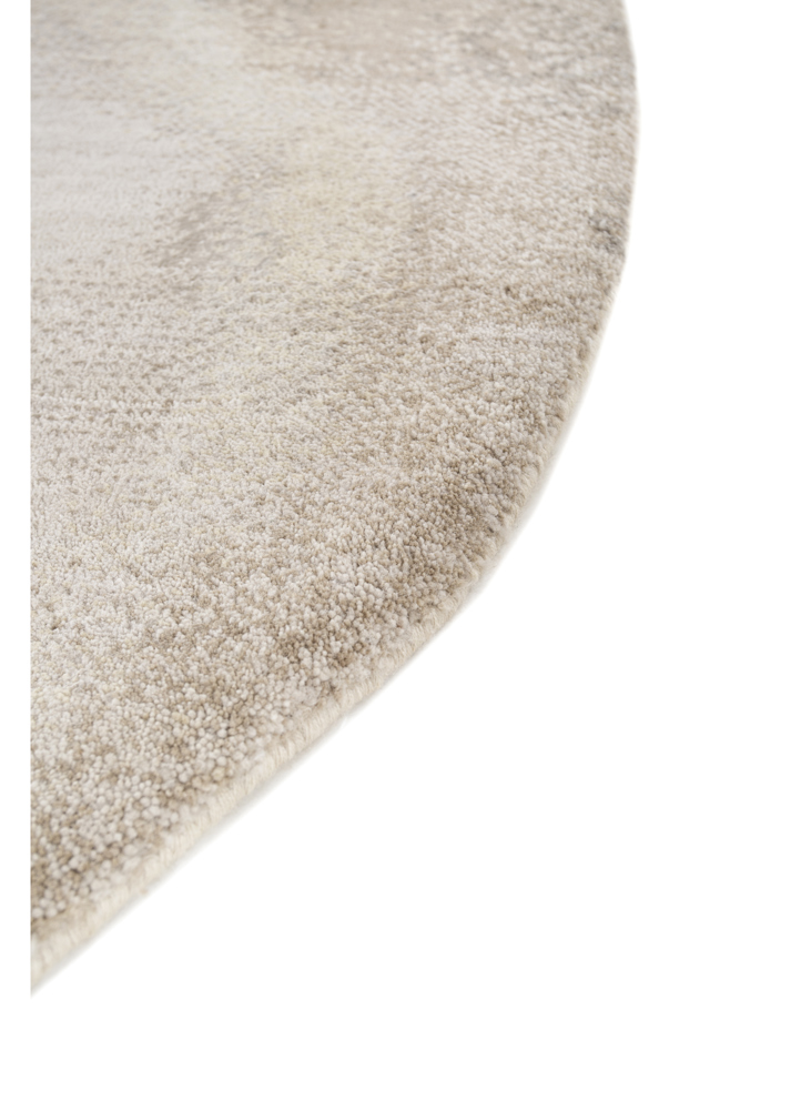 entropy ivory wool and bamboo silk hand knotted Rug - Corner