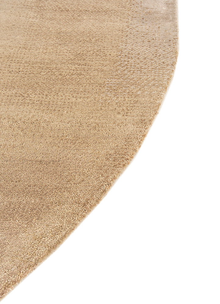 aprezo beige and brown wool and bamboo silk hand knotted Rug - Corner