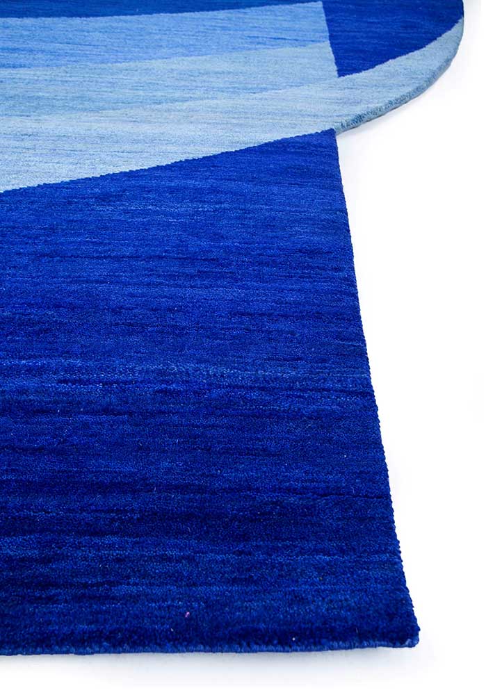 brahmaand blue wool hand knotted Rug - Corner