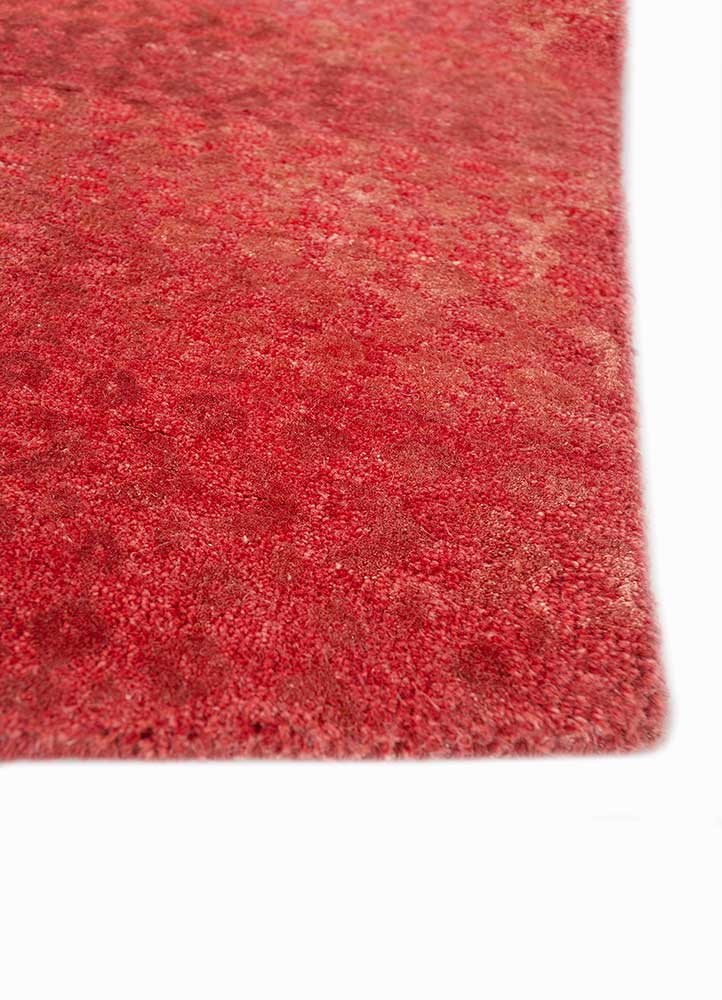 manchaha pink and purple wool and bamboo silk hand knotted Rug - Corner
