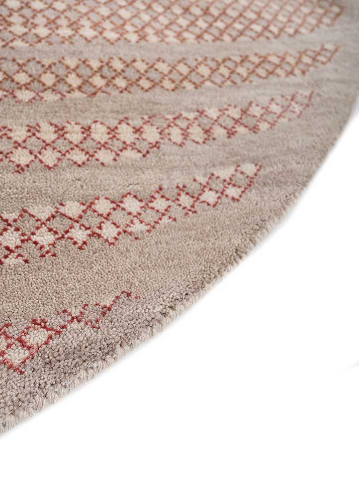manchaha ivory wool and bamboo silk hand knotted Rug - Corner