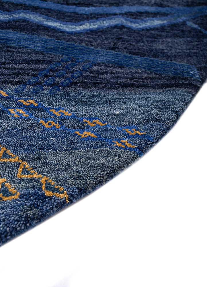 manchaha blue wool and bamboo silk hand knotted Rug - Corner