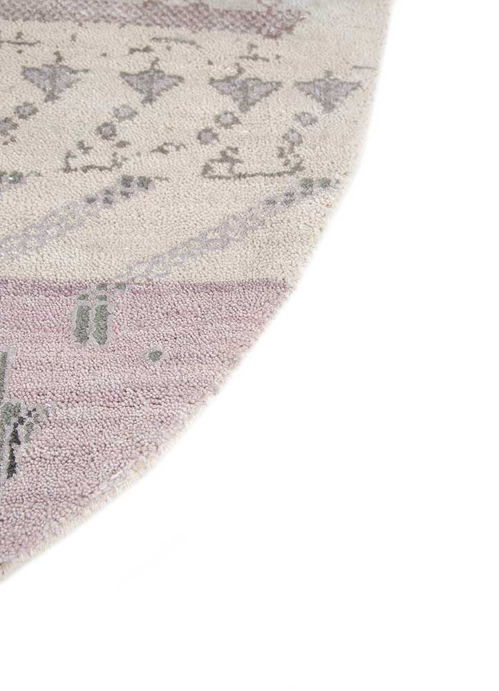 manchaha pink and purple wool and bamboo silk hand knotted Rug - Corner