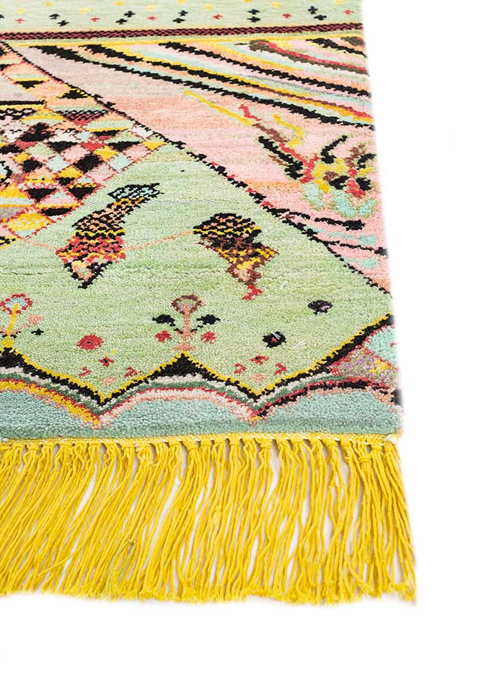 manchaha grey and black wool and bamboo silk hand knotted Rug - Corner