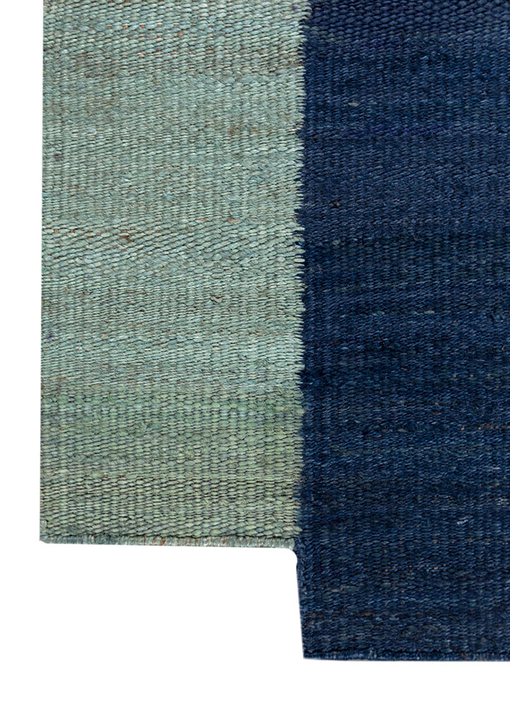daaira blue jute and hemp flat weaves Rug - Corner