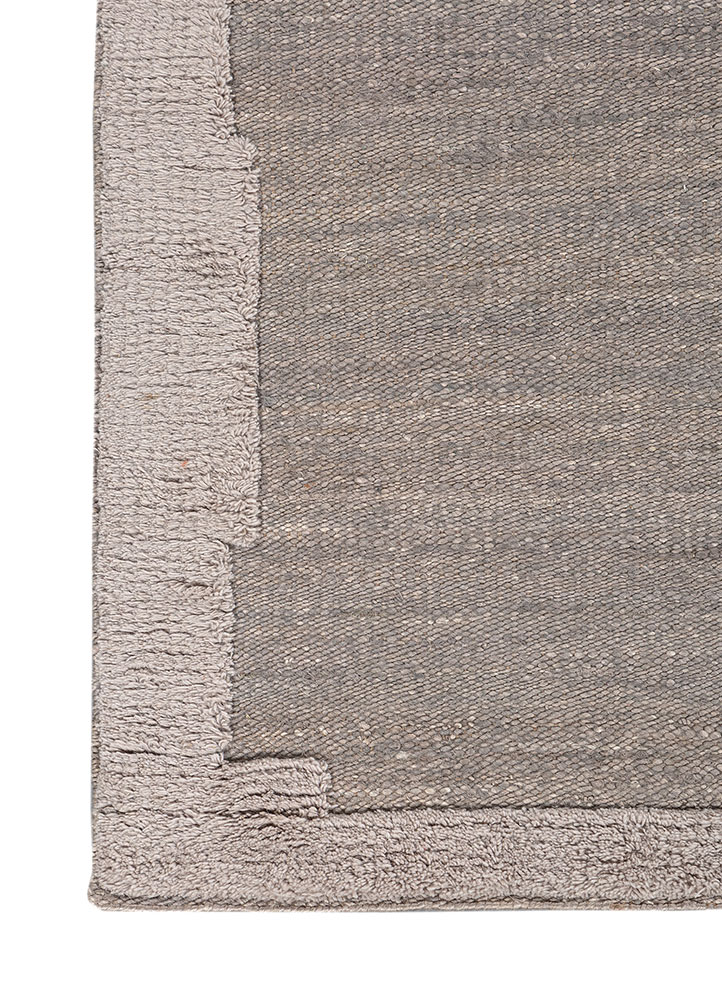 abrash grey and black wool flat weaves Rug - Corner