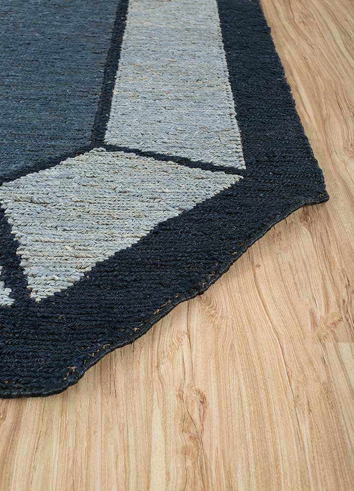 daaira blue jute and hemp flat weaves Rug - Corner