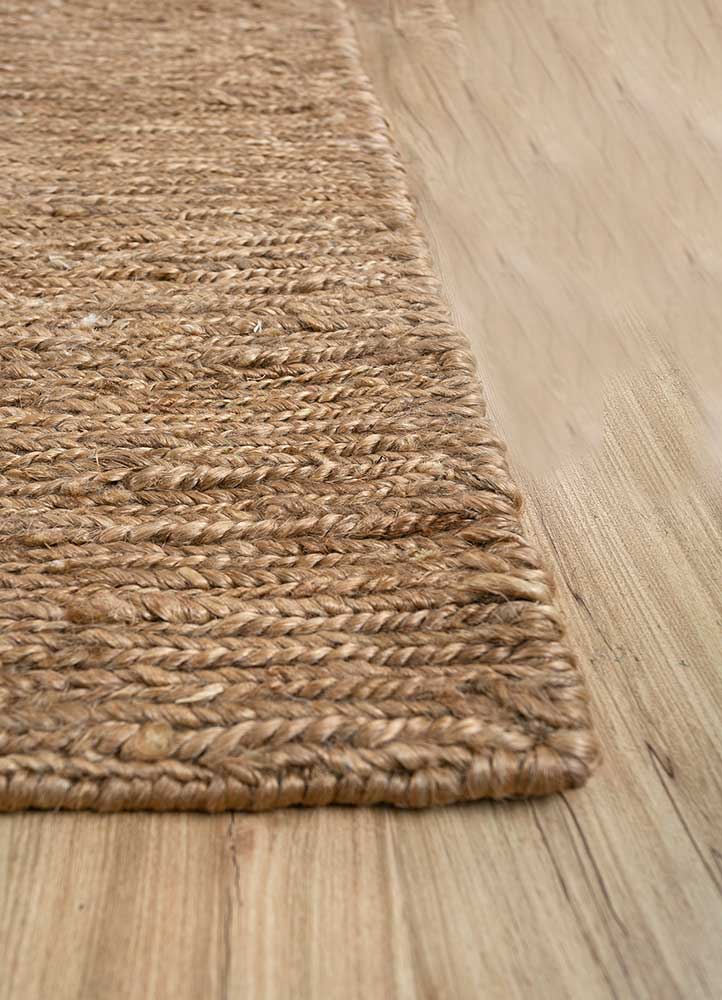 daaira beige and brown jute and hemp flat weaves Rug - Corner