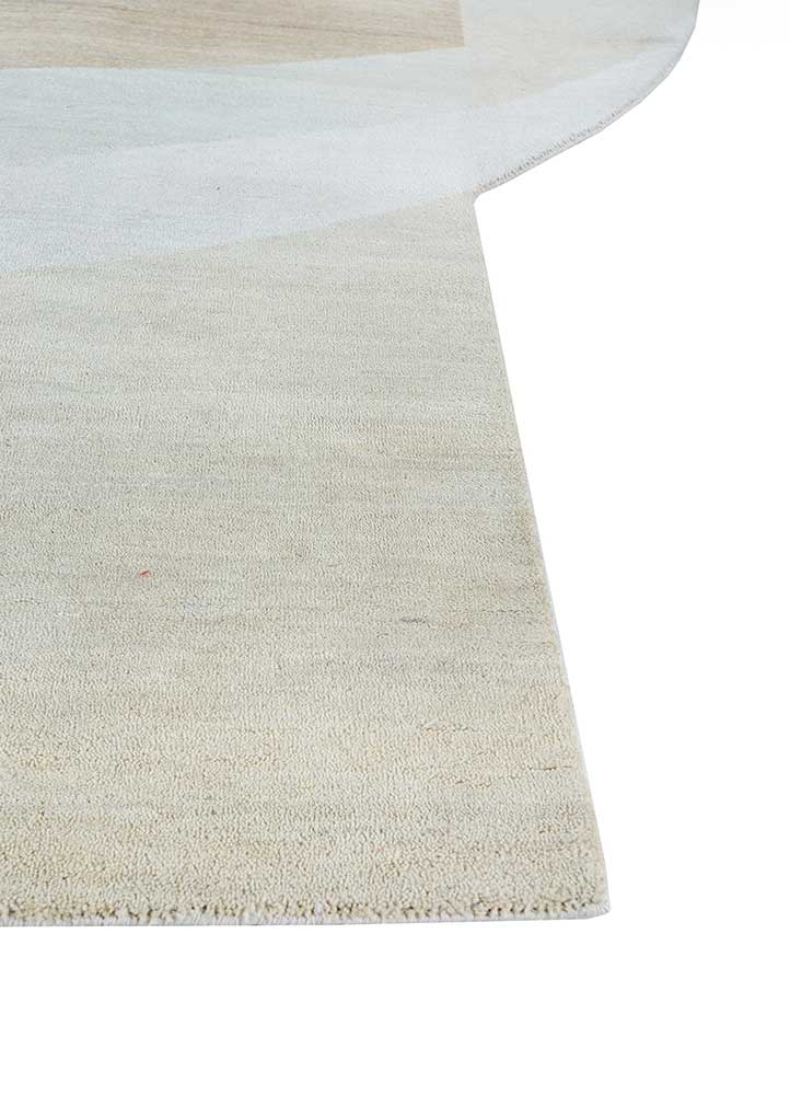 brahmaand ivory wool hand knotted Rug - Corner