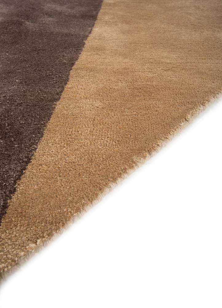 come around beige and brown wool and viscose hand tufted Rug - Corner