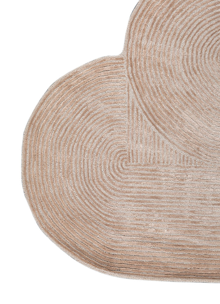 cera ivory wool and viscose hand tufted Rug - Corner