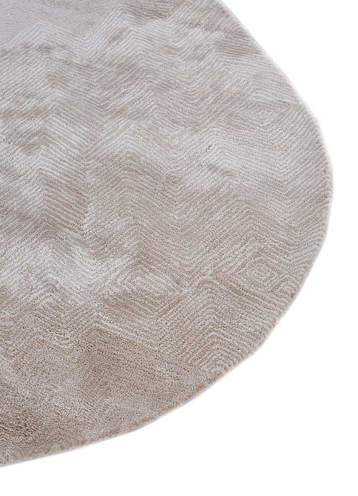 cera beige and brown wool and viscose hand tufted Rug - Corner
