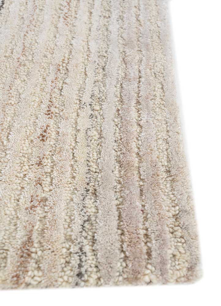 pathways ivory wool and viscose hand tufted Rug - Corner