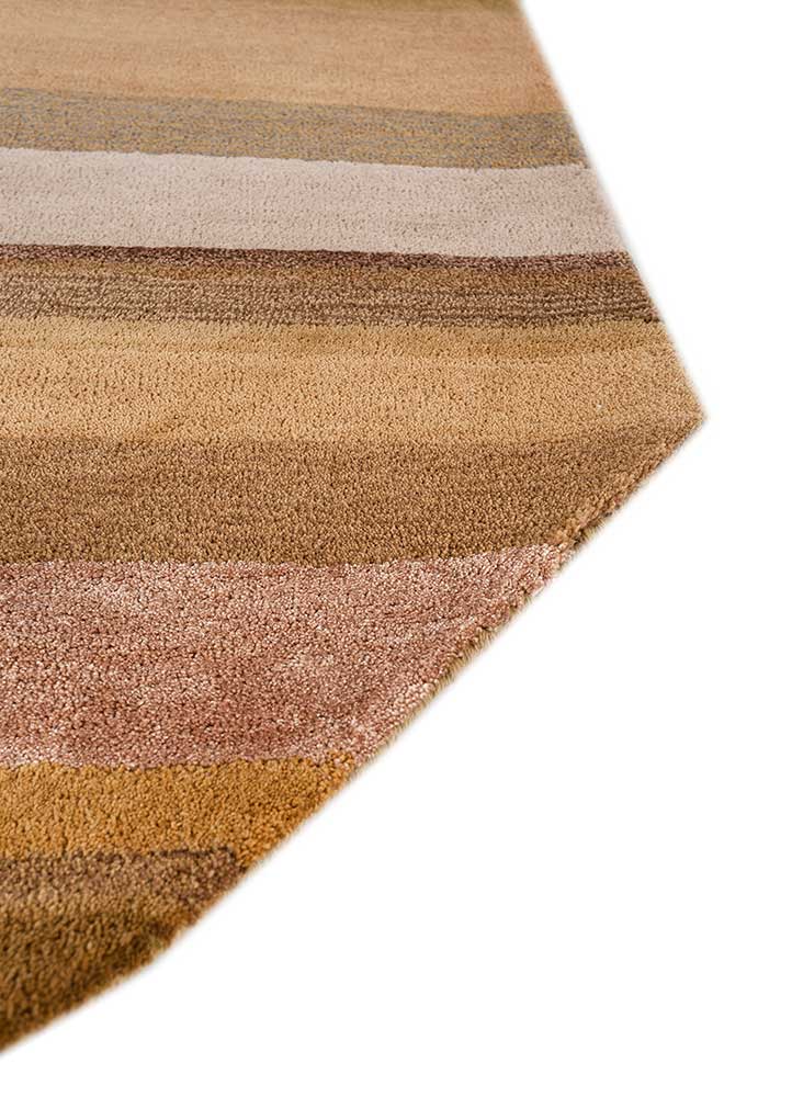 come around beige and brown wool and viscose hand tufted Rug - Corner