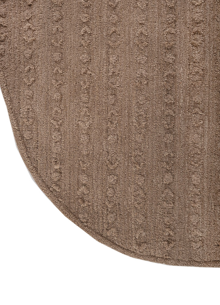 pathways beige and brown wool hand tufted Rug - Corner