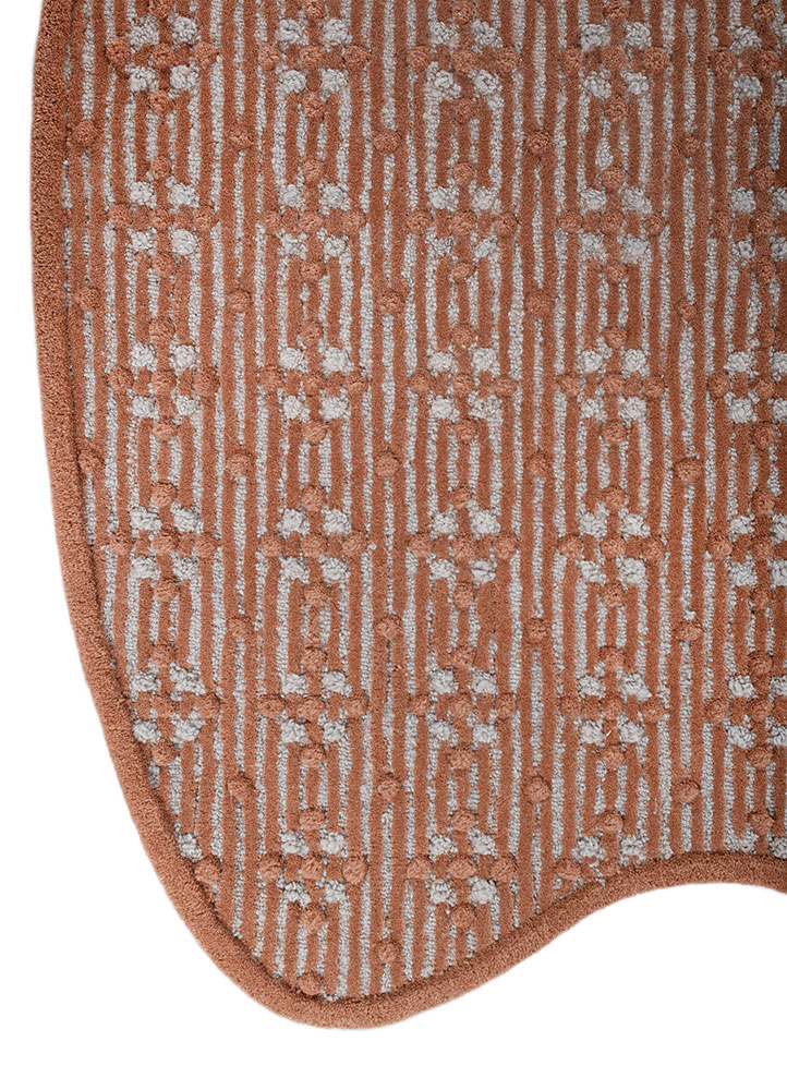 pathways blue wool hand tufted Rug - Corner