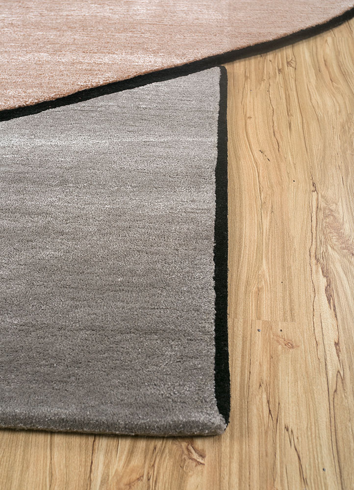 concoction grey and black wool and viscose hand tufted Rug - Corner