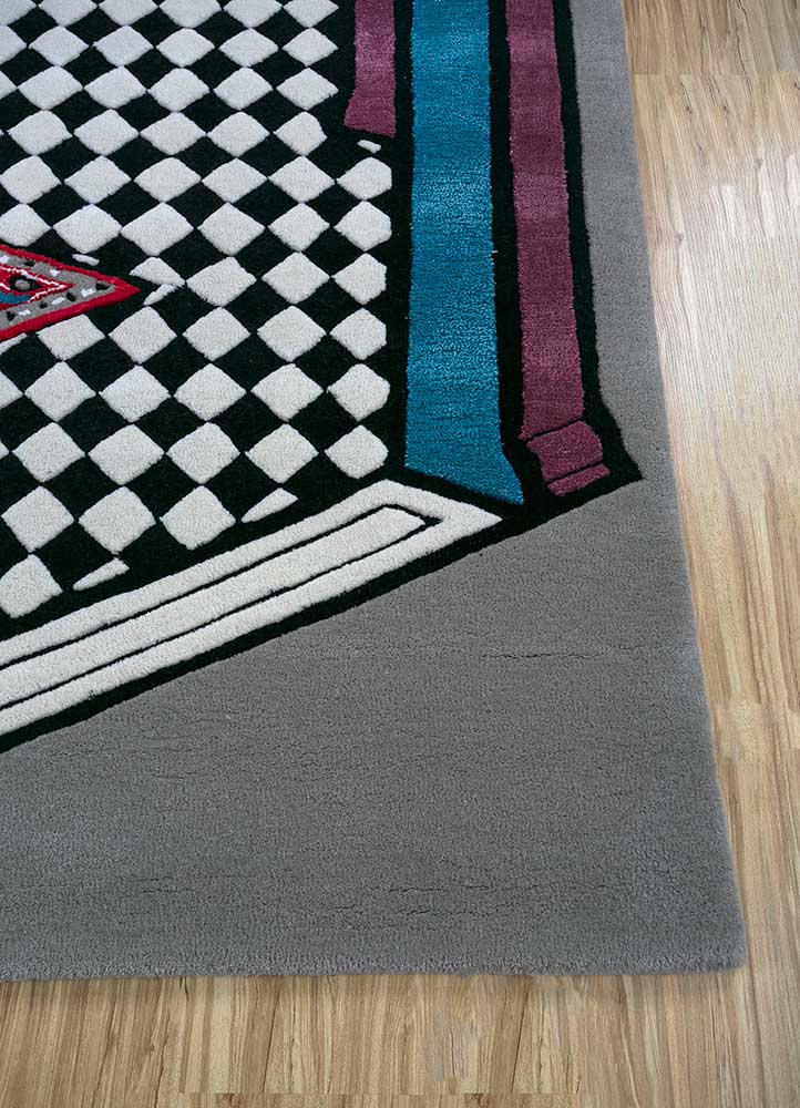concoction grey and black wool and viscose hand tufted Rug - Corner