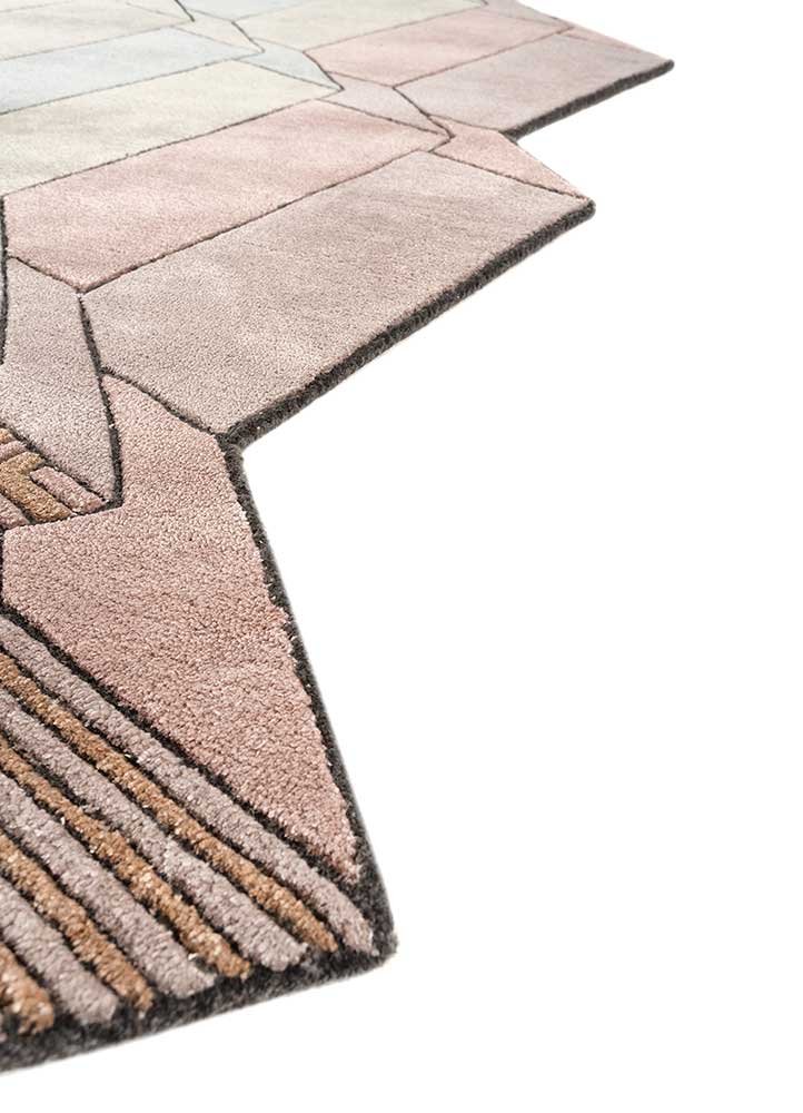 archetype blue wool and viscose hand tufted Rug - Corner
