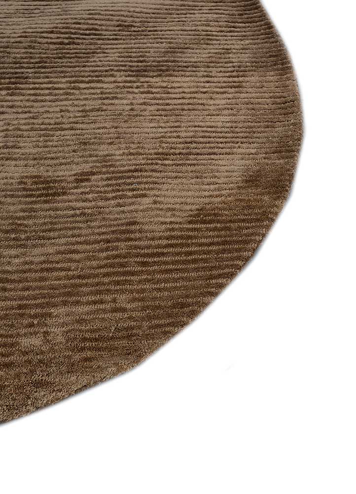 come around beige and brown viscose hand tufted Rug - Corner