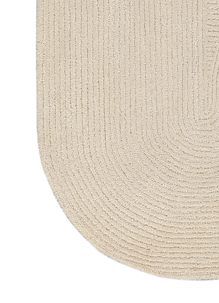 cera ivory wool and viscose hand tufted Rug - Corner