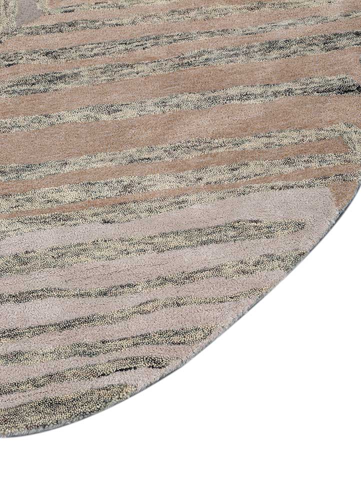 pathways blue wool and viscose hand tufted Rug - Corner