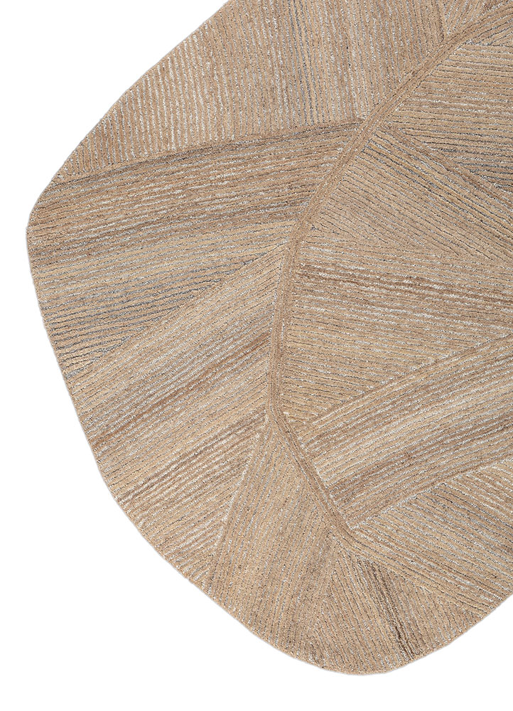 pathways beige and brown wool hand tufted Rug - Corner