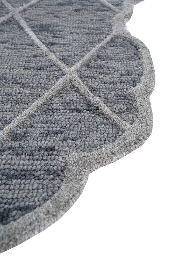 jaipur wunderkammer grey and black wool hand tufted Rug - Corner