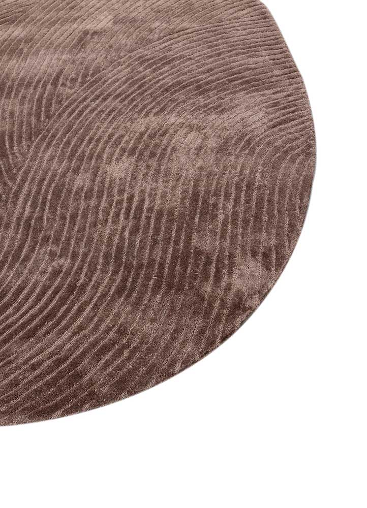cera beige and brown viscose hand tufted Rug - Corner