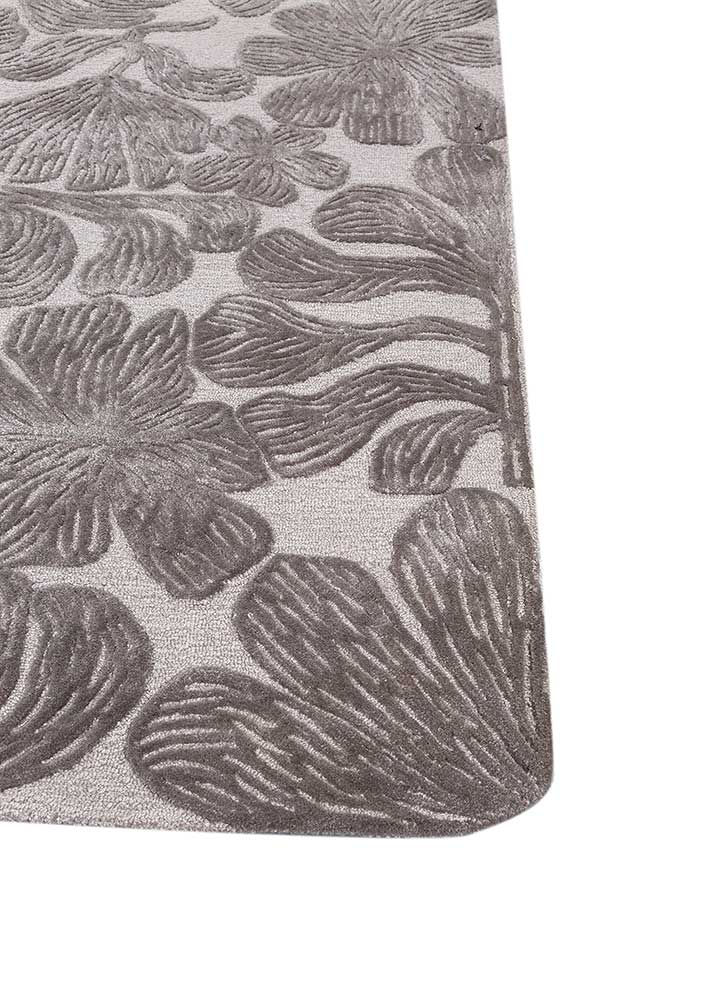 hacienda grey and black wool and viscose hand tufted Rug - Corner