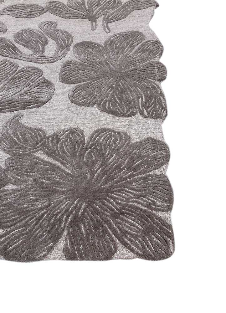 hacienda grey and black wool and viscose hand tufted Rug - Corner