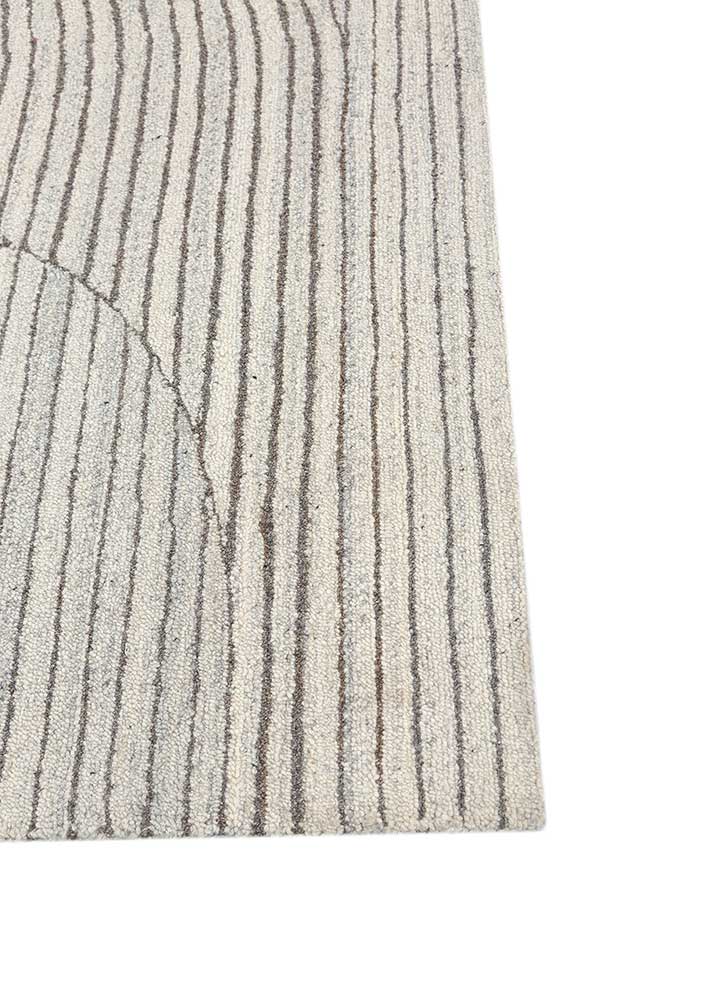 pathways ivory wool and viscose hand tufted Rug - Corner
