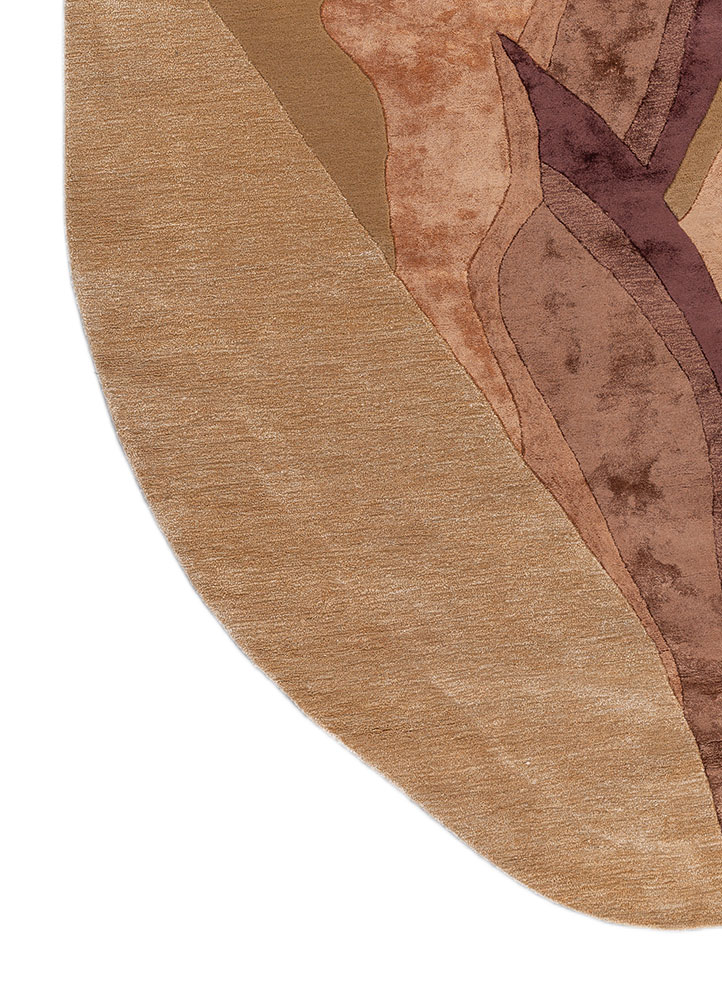 come around gold wool and viscose hand tufted Rug - Corner