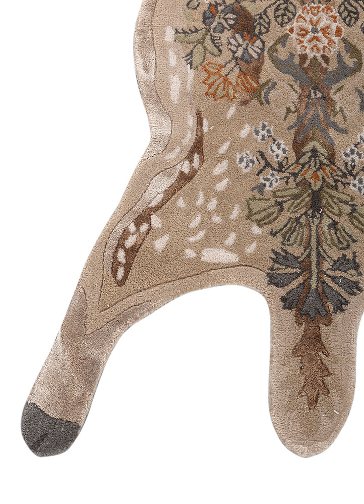 wild wanderlust beige and brown wool and viscose hand tufted Rug - Corner