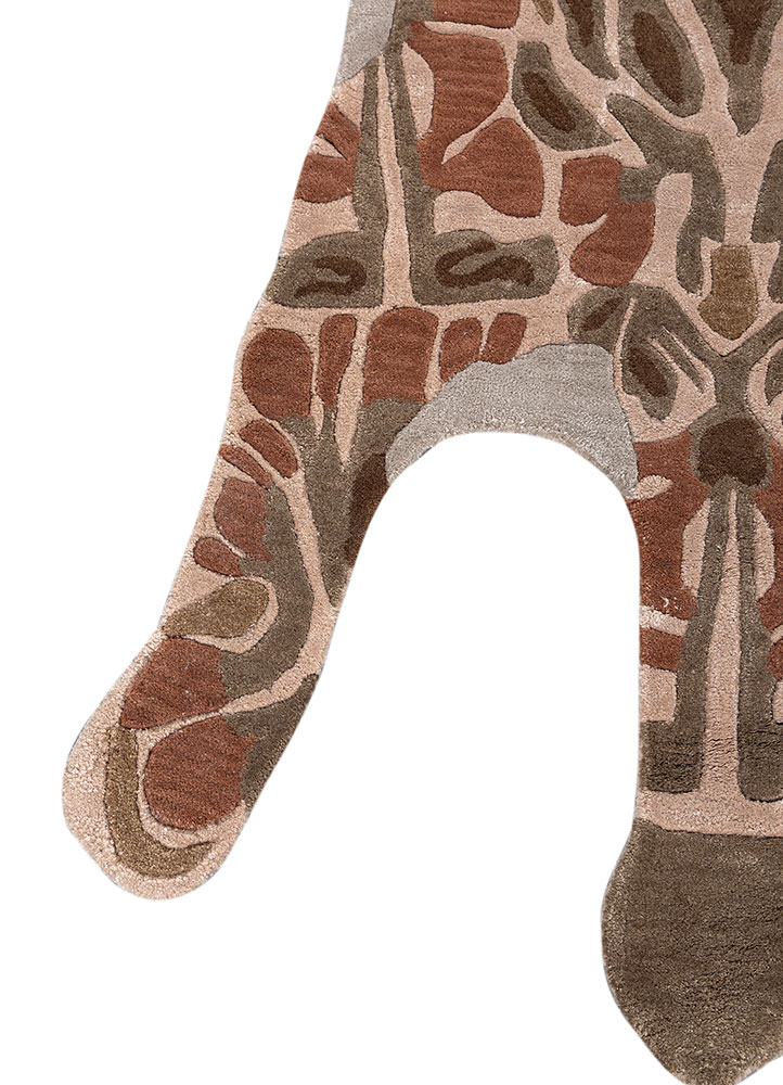wild wanderlust red and orange wool and viscose hand tufted Rug - Corner